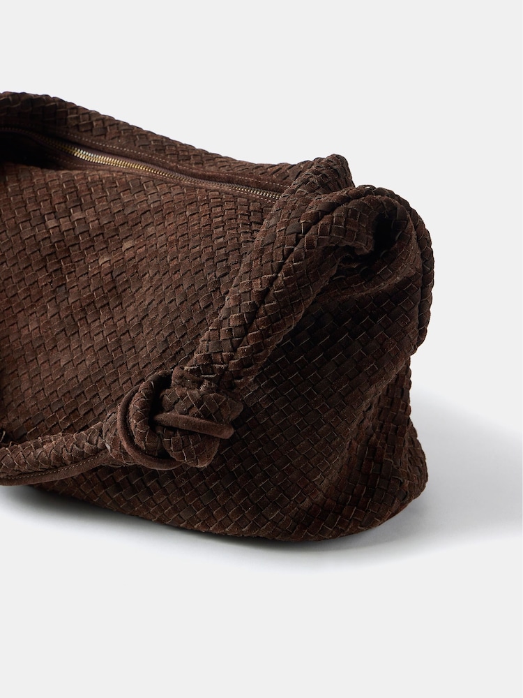 Mint Velvet Brown Suede Hobo Knot Detail Bag - Image 2 of 4