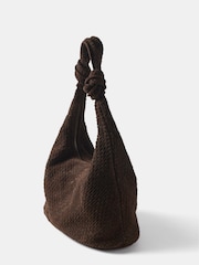 Mint Velvet Brown Suede Hobo Knot Detail Bag - Image 4 of 4