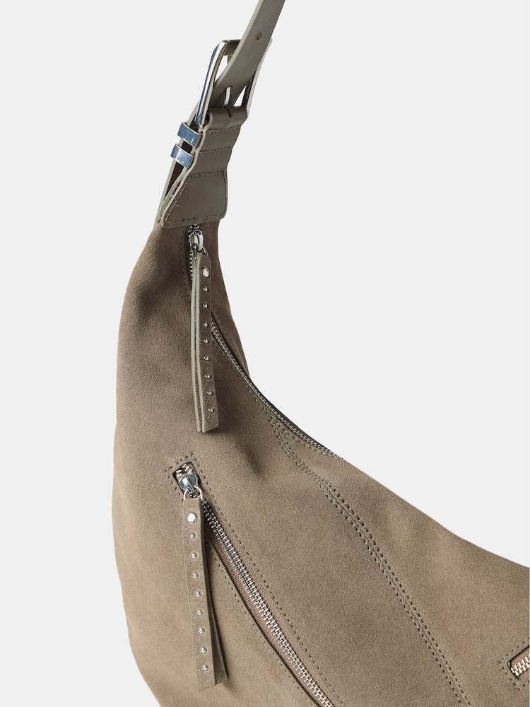 Mint Velvet Cream Suede Shoulder Bag - Image 2 of 4