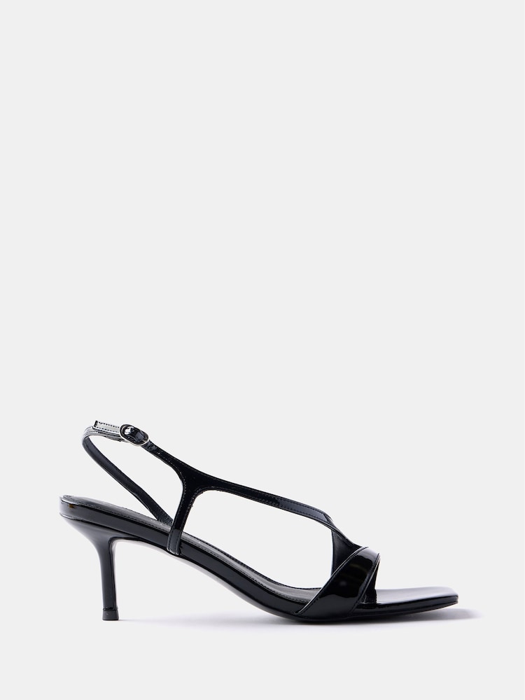 Mint Velvet Black Patent Leather Strap Heels - Image 1 of 4 Mint Velvet Black Patent Leather Strap Heels - Image 1 of 4