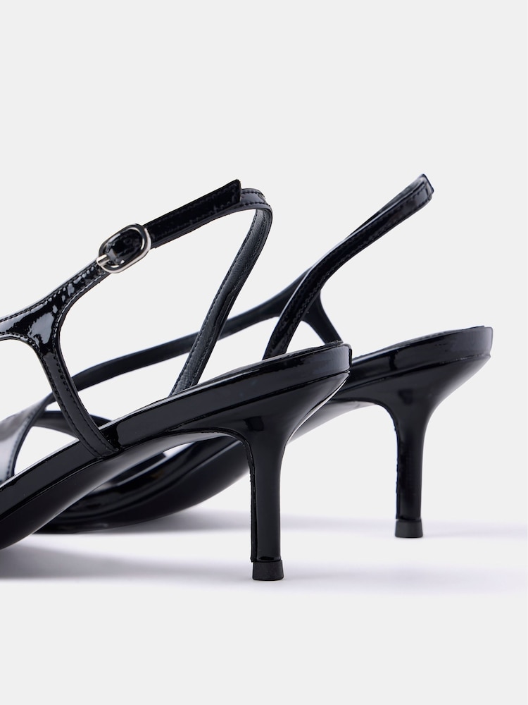 Mint Velvet Black Patent Leather Strap Heels - Image 2 of 4 Mint Velvet Black Patent Leather Strap Heels - Image 2 of 4