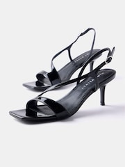 Mint Velvet Black Patent Leather Strap Heels - Image 3 of 4