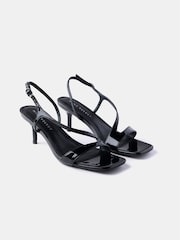 Mint Velvet Black Patent Leather Strap Heels - Image 4 of 4