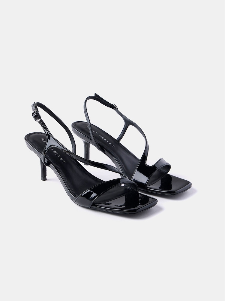 Mint Velvet Black Patent Leather Strap Heels - Image 4 of 4 Mint Velvet Black Patent Leather Strap Heels - Image 4 of 4