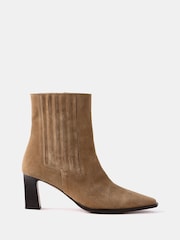 Mint Velvet Cream Suede Ankle Boots - Image 2 of 3