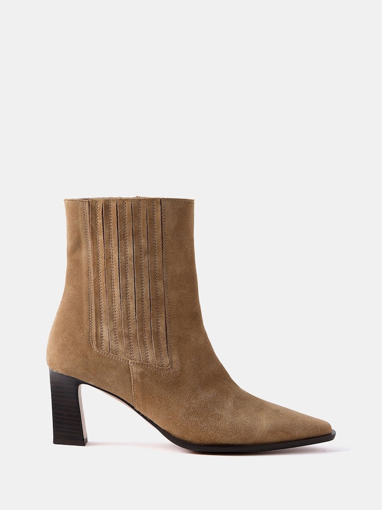 Mint Velvet Cream Suede Ankle Boots - Image 2 of 3