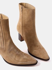 Mint Velvet Cream Suede Ankle Boots - Image 3 of 3