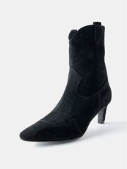 Mint Velvet Black Suede Western Ankle Boots - Image 2 of 4