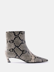 Mint Velvet Animal Leather Snake Print Ankle Boots - Image 1 of 4