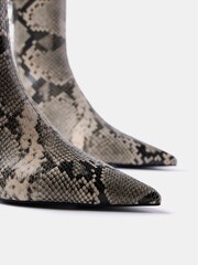 Mint Velvet Animal Leather Snake Print Ankle Boots - Image 4 of 4