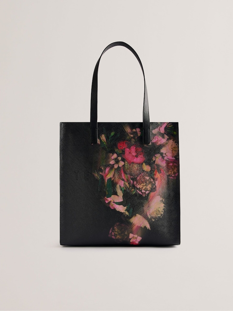 Ted Baker Black Saliine Printed Floral Large Icon Bag - Image 1 of 4