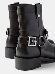 Mint Velvet Brown Leather Biker Boots - Image 3 of 5