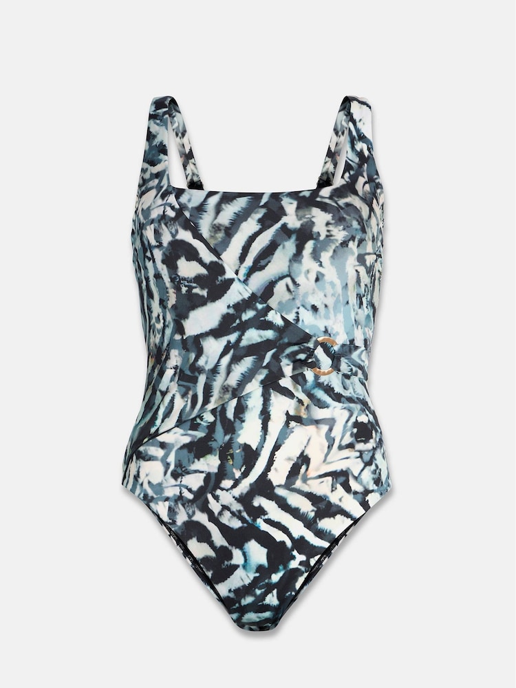 Mint Velvet Zebra Hardwear Belted Tummy Control Swimsuit - Image 7 of 7