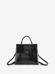 Ted Baker Black Aaliya Croc Effect Backpack - Image 1 of 5