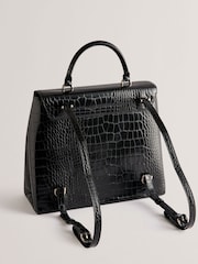 Ted Baker Black Aaliya Croc Effect Backpack - Image 3 of 5