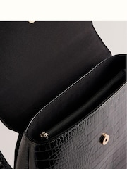 Ted Baker Black Aaliya Croc Effect Backpack - Image 5 of 5
