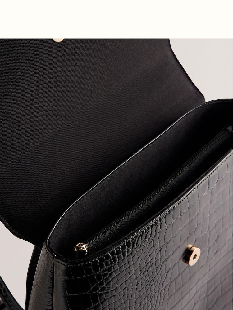 Ted Baker Black Aaliya Croc Effect Backpack - Image 5 of 5