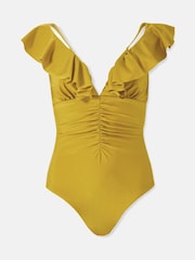 Mint Velvet Green Ruffle Plunge Tummy Control Swimsuit - Image 7 of 7