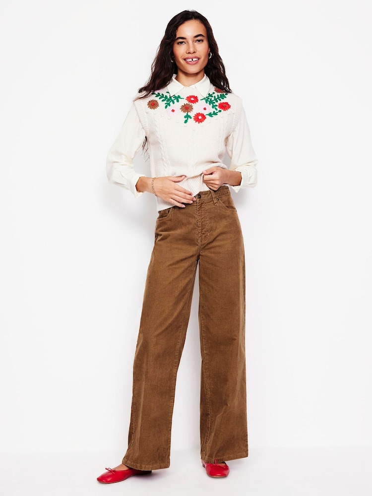 Boden Brown 5 Pocket Cord Wide Jeans - Image 1 of 5