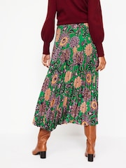 Boden Green Camilla Pleated Midi Skirt - Image 3 of 6
