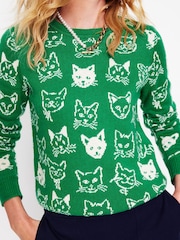 Boden Green Heather Jacquard Jumper - Image 3 of 5