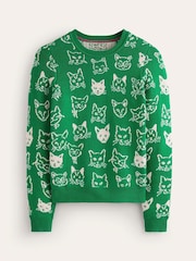 Boden Green Heather Jacquard Jumper - Image 5 of 5