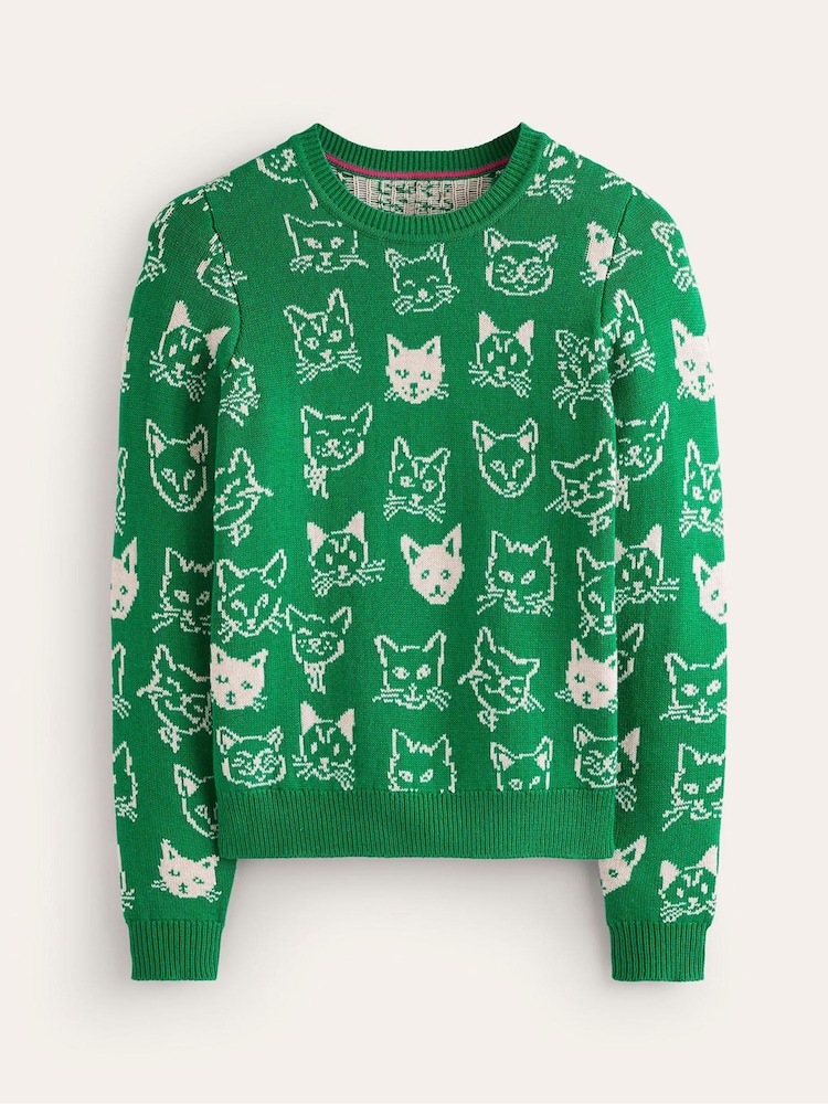 Boden Green Heather Jacquard Jumper - Image 5 of 5 Boden Green Heather Jacquard Jumper - Image 5 of 5