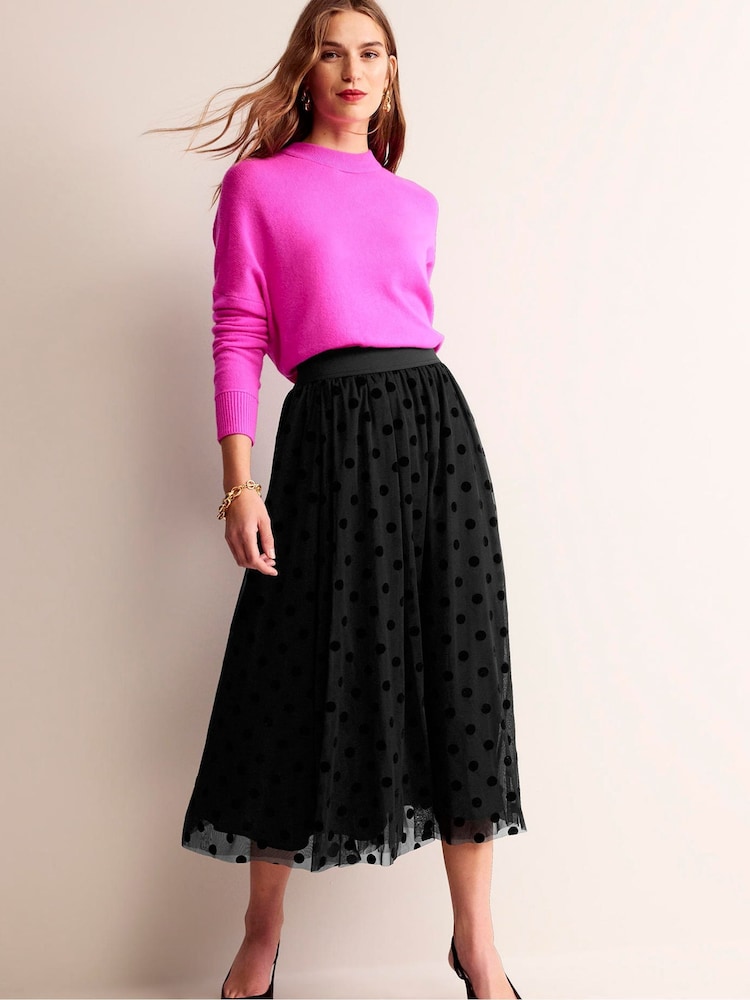Boden Black Isabella Tulle Midi Skirt - Image 1 of 5
