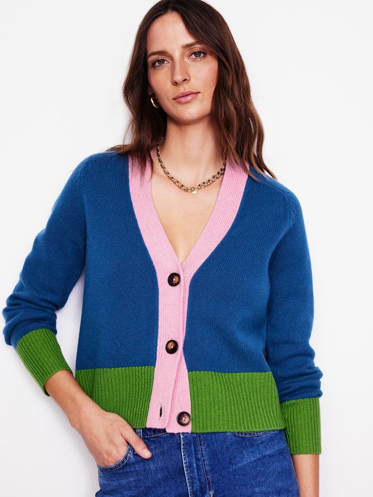 Boden Blue Olivia Merino Cardigan - Image 1 of 5