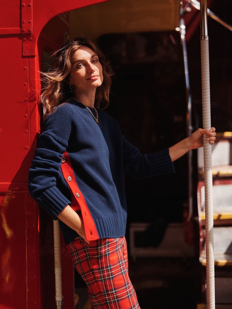 Boden Blue Zia Button Side Jumper - Image 1 of 1