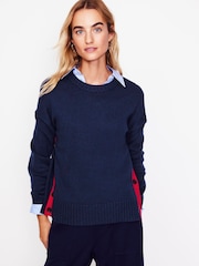 Blau - Boden Zia Pullover mit Knöpfen an der Seite - Bild 2 von 7