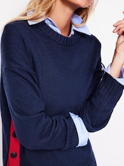 Blau - Boden Zia Pullover mit Knöpfen an der Seite - Bild 5 von 7