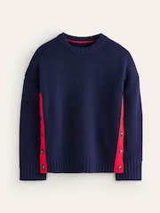 Blau - Boden Zia Pullover mit Knöpfen an der Seite - Bild 6 von 7