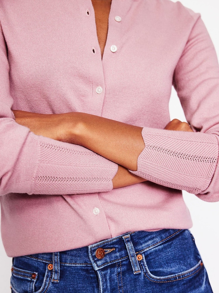 Boden Pink Imi Scalloped Cardigan - Image 2 of 6 Boden Pink Imi Scalloped Cardigan - Image 2 of 6