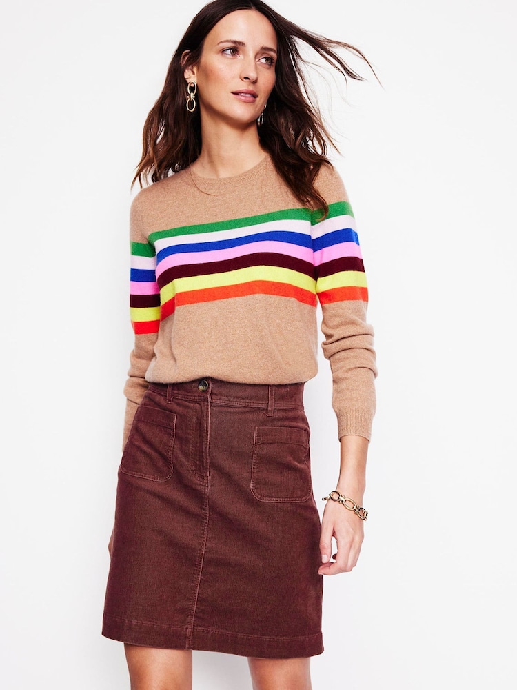 Boden Brown Estella Cord Skirt - Image 1 of 5