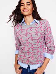 Boden Grey Heather Jacquard Jumper - Image 1 of 6