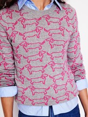 Boden Grey Heather Jacquard Jumper - Image 2 of 6