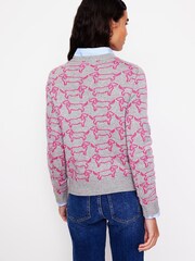 Boden Grey Heather Jacquard Jumper - Image 3 of 6