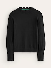 Boden Black Scalloped Jumper - Image 5 of 6