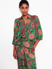 Boden Green Hammered Satin Shirt - Image 2 of 6