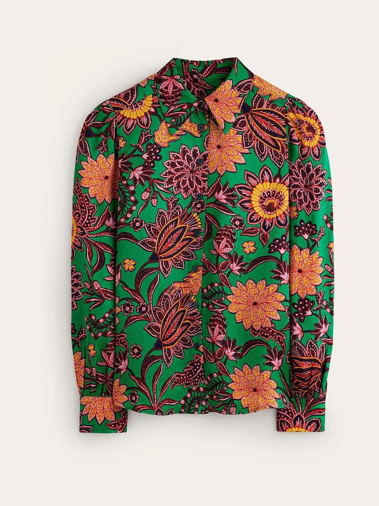 Boden Green Hammered Satin Shirt - Image 6 of 6