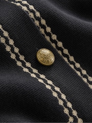Boden Black 100% Cotton Collared Knitted Jacket - Image 6 of 6