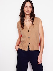 Boden Brown Zia Knitted Waistcoat - Image 1 of 6