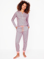Boden Pink Jersey Pyjama Long Sleeve Top - Image 1 of 5
