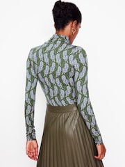 Boden Dark Green Polly Jersey Top - Image 2 of 5
