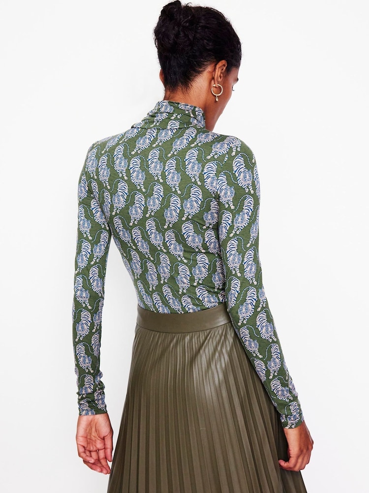 Boden Dark Green Polly Jersey Top - Image 2 of 5
