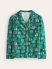 Boden Green Brushed 100% Cotton Pyjamas Shirt - Image 5 of 5