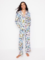 Boden Cream Brushed 100% Cotton Christmas Pyjama Shirt - Image 1 of 5