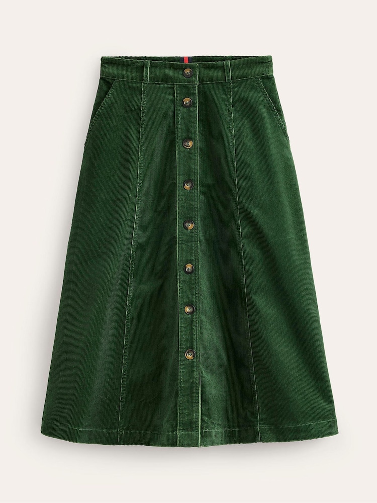 Boden Green Petra Cord Midi Skirt - Image 5 of 5 Boden Green Petra Cord Midi Skirt - Image 5 of 5