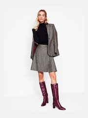 Boden Brown Helen Buckled Kilt Skirt - Image 2 of 6